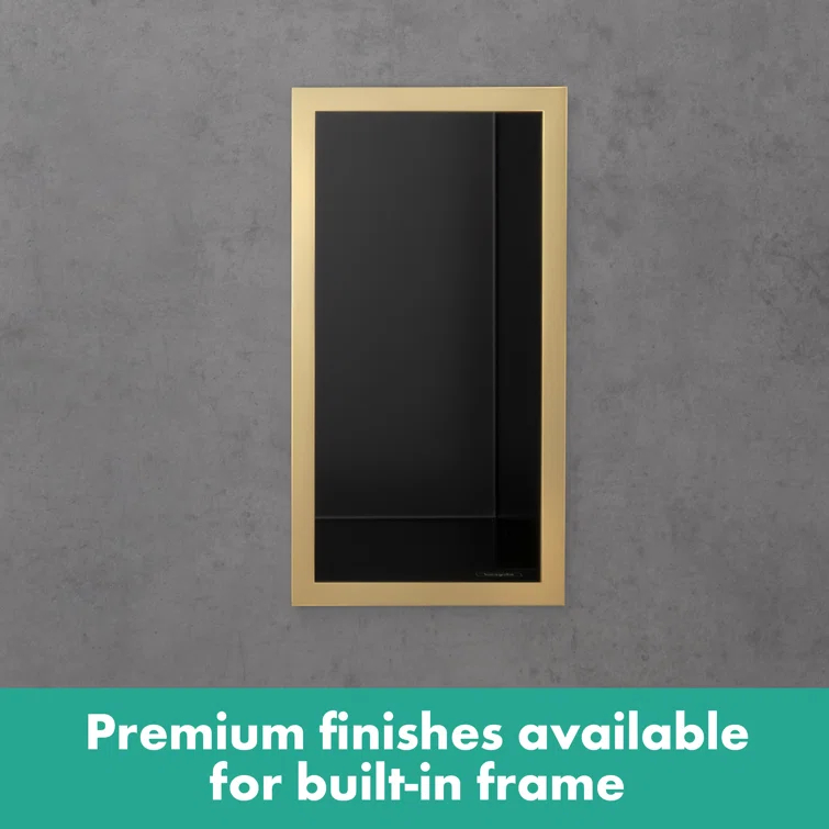 XtraStoris Individual Wall Niche Matte Black with Design Frame 15.38" x 9.5" x 4"