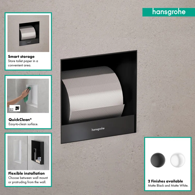 XtraStoris Original Recessed Toilet Paper Holder 6"x 6"x 5.5"