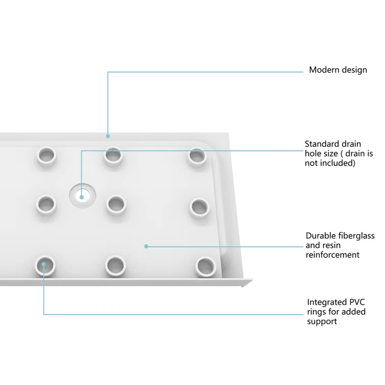 Laredo 60'' W 32'' D Rectangular Single Shower Base