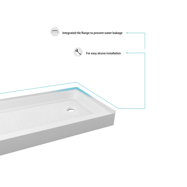 Laredo 60'' W 36'' D Rectangular Single Shower Base