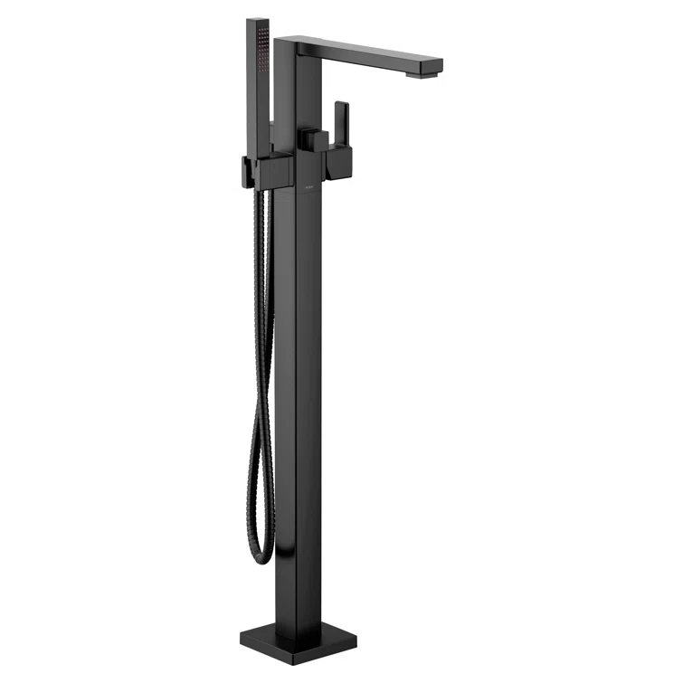 90 Degree Single Handle Floor Mounted Tub with Handshower