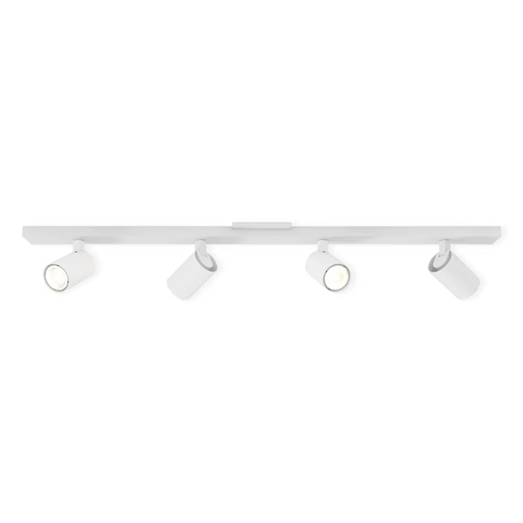 Contemporary Textured White Metal LED Spotlight Track, 35"