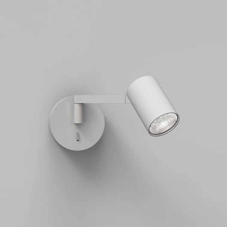 White Metal Adjustable Swing Arm Wall Sconce