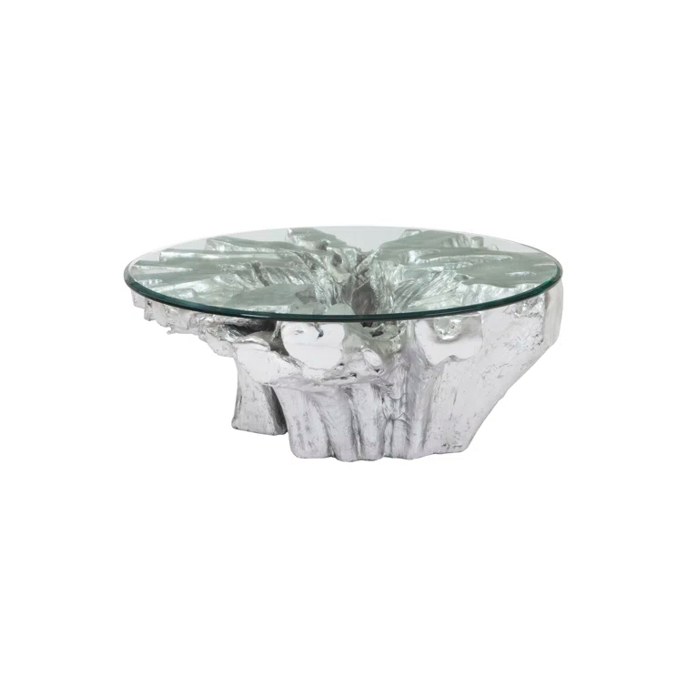 Phillips Collection Cast Root Coffee Table With Glass