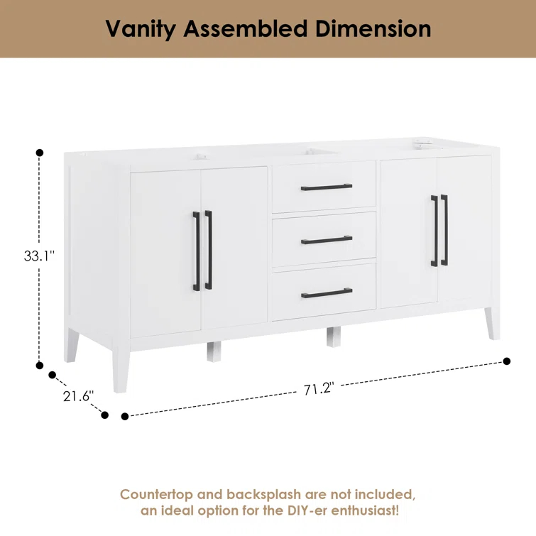 Laurel 71.2" Double Bathroom Vanity Base Only