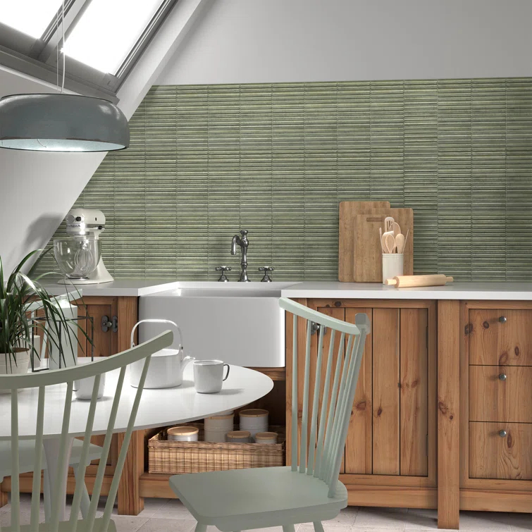 Canu 5.9 In. x 11.81 In. Polished Fluted Ceramic Subway Wall Tile (9.68 Sq. Ft. / Case)