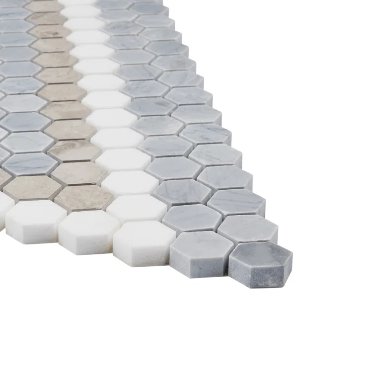 Hyperion 15.03'' W x 17.36'' L Marble Tile Mosaic Sheet