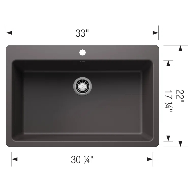 Liven SILGRANIT 33" L x 22" W Drop-In/Undermount Kitchen Sink