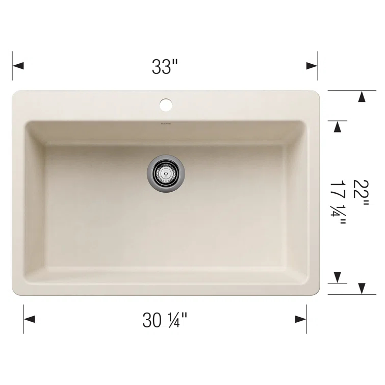 Liven SILGRANIT 33" L x 22" W Drop-In/Undermount Kitchen Sink