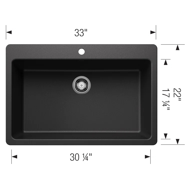 Liven SILGRANIT 33" L x 22" W Drop-In/Undermount Kitchen Sink