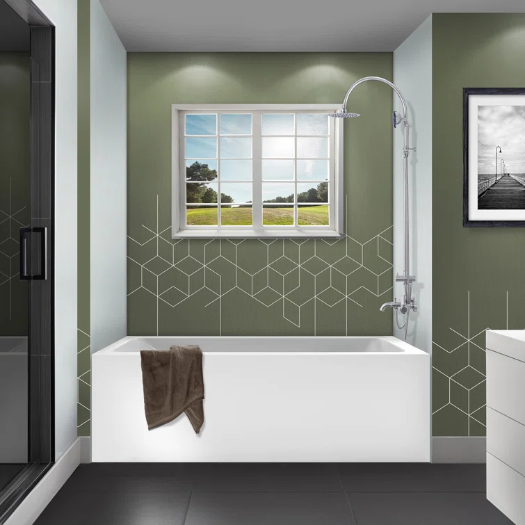 Apron Soaking Acrylic Bathtub