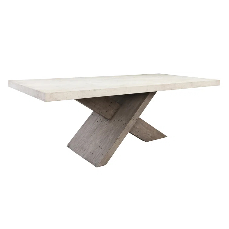 Durant Cream & Gray Reclaimed Wood 84" Rectangular Dining Table
