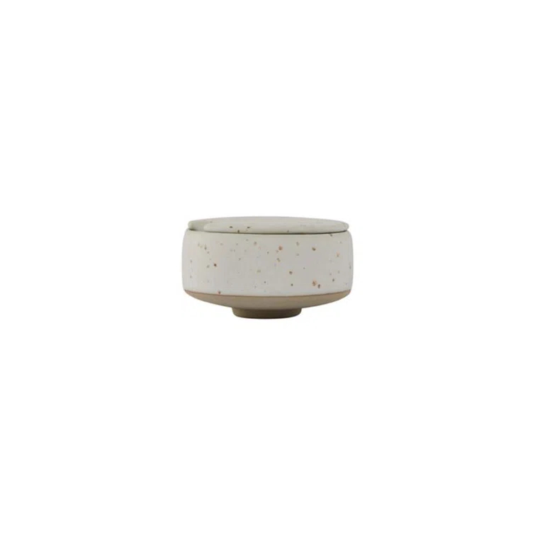 Hagi White and Light Brown Stoneware Sugar Bowl
