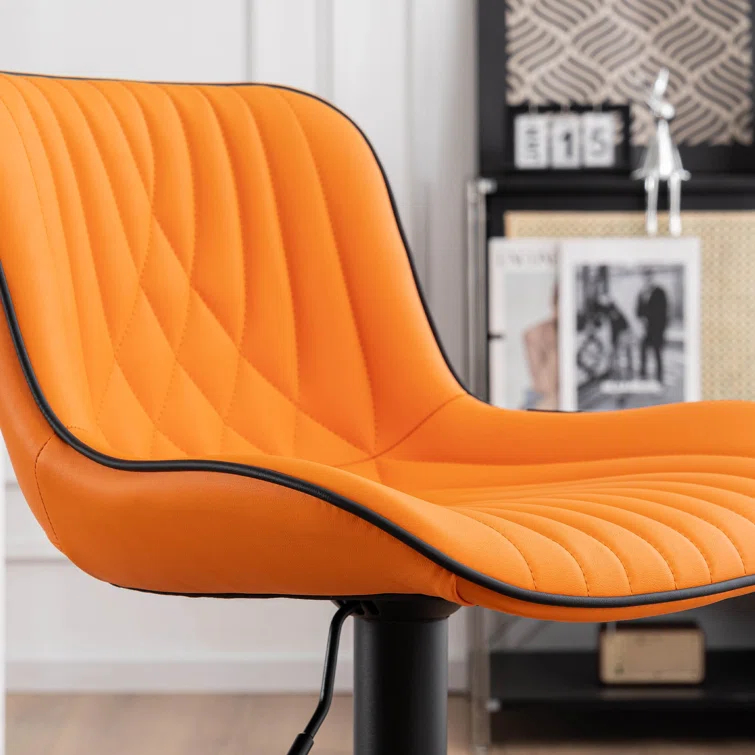 Zager Swivel Adjustable Height Bar Stools, Leather Upholstered Counter Stools, Modern Pub Stool