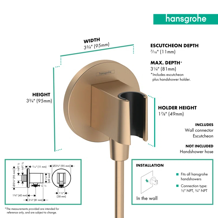 hansgrohe FixFit S Wall Outlet with Handshower Holder