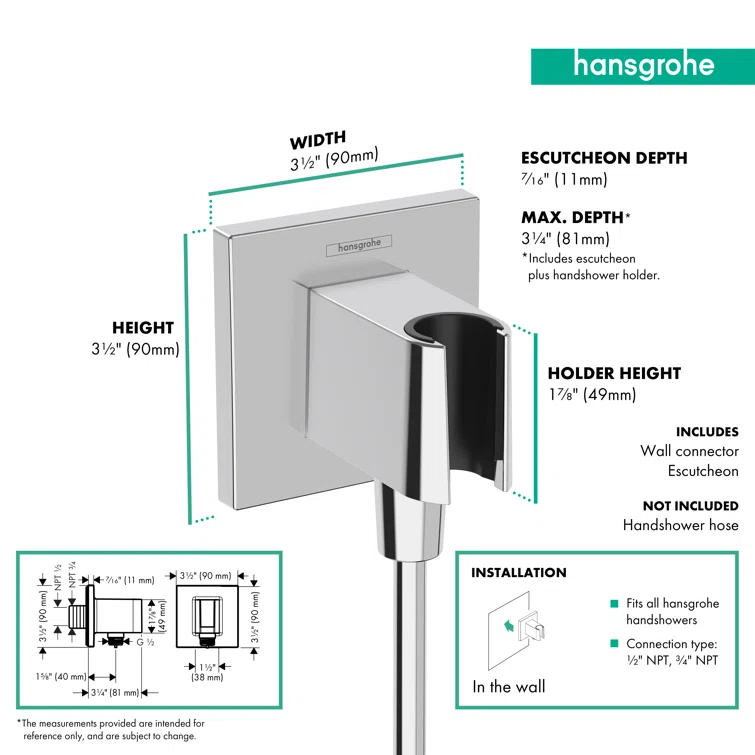 hansgrohe FixFit E Wall Outlet with Handshower Holder