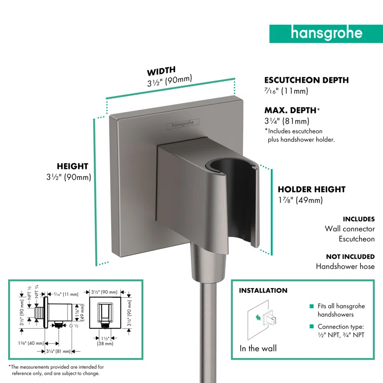 hansgrohe FixFit E Wall Outlet with Handshower Holder