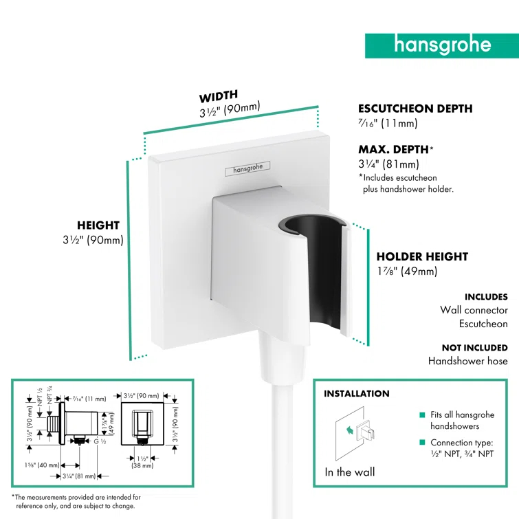 hansgrohe FixFit E Wall Outlet with Handshower Holder
