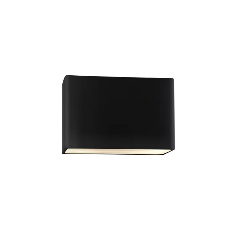 Black Ceramic Dimmable 6-Inch Rectangle Wall Sconce