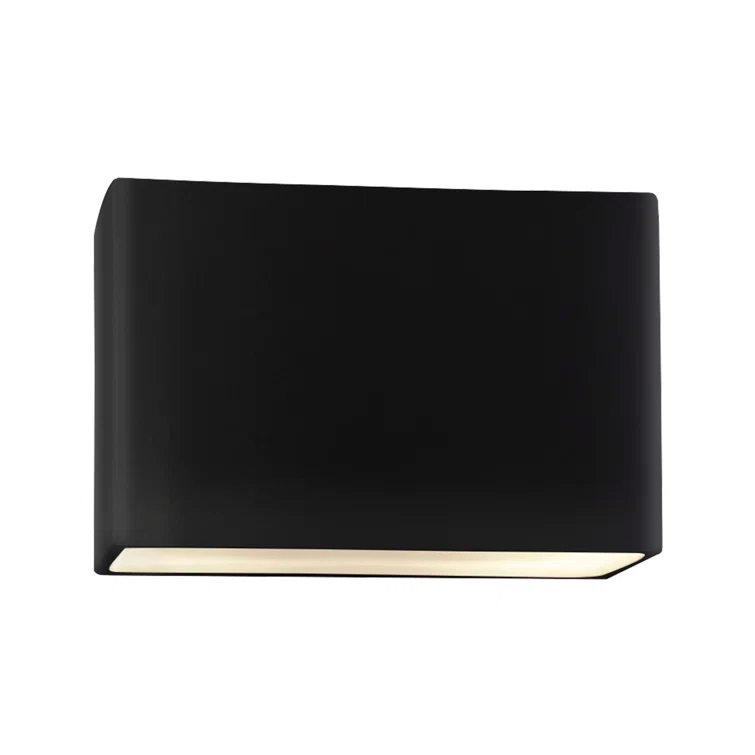 Black Ceramic Dimmable 6-Inch Rectangle Wall Sconce