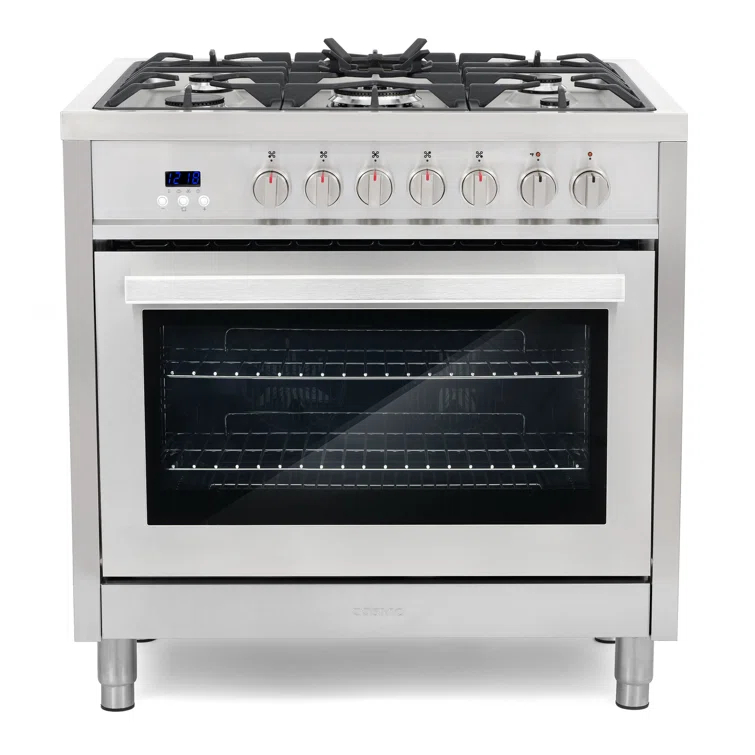 F965 Series 36 in. Stellar Collection 3.8 cu. ft. Dual Fuel Range, 5 Sealed Burners, 8 Function Convection Oven in Stainless Steel