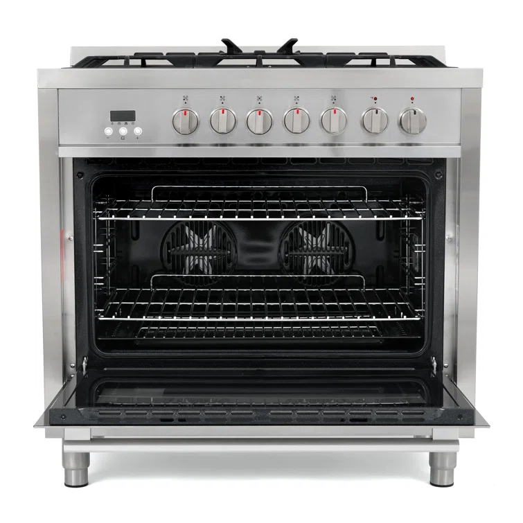 F965 Series 36 in. Stellar Collection 3.8 cu. ft. Dual Fuel Range, 5 Sealed Burners, 8 Function Convection Oven in Stainless Steel