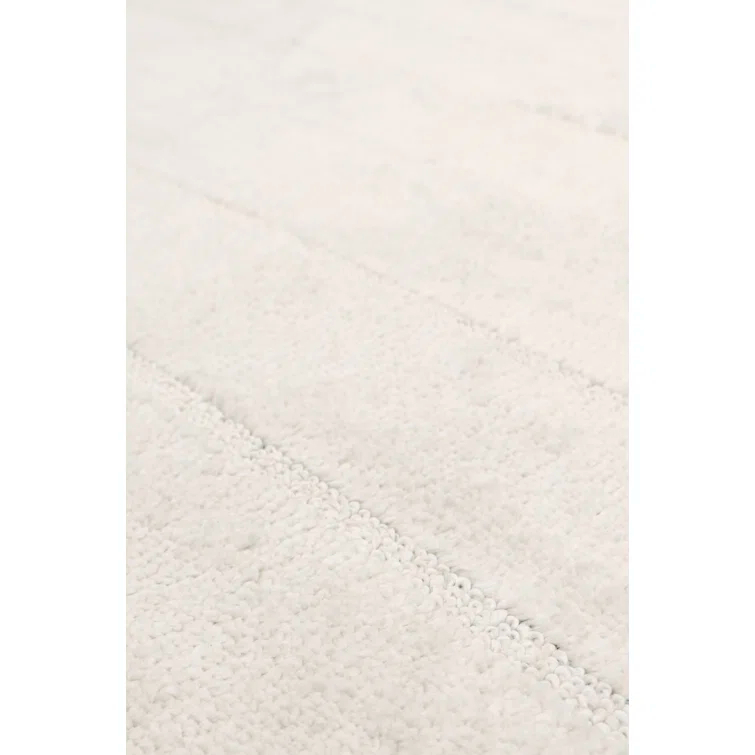 Ivory Stripe Synthetic 4' x 6' Stain-Resistant Area Rug