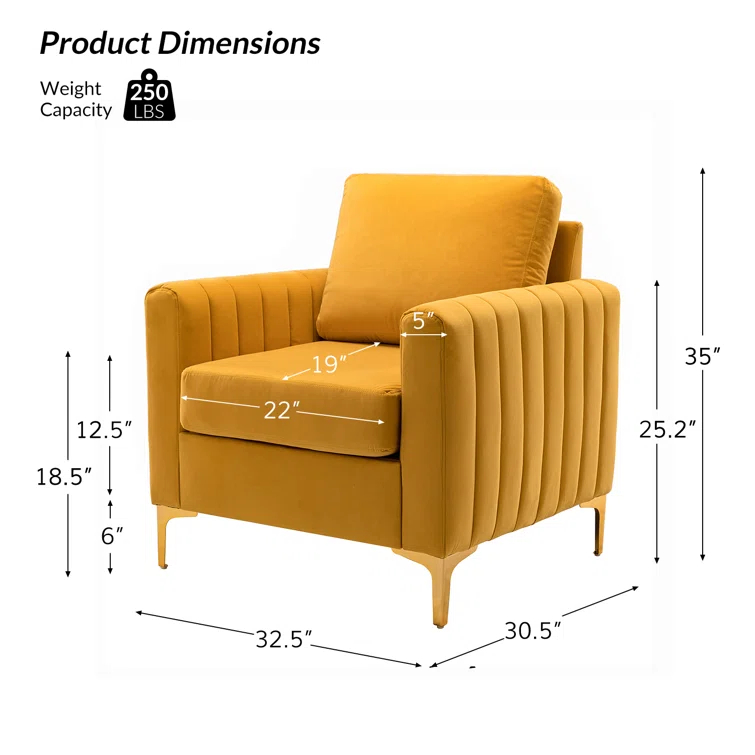 Cedarpoint Upholstered Velvet Club Chair