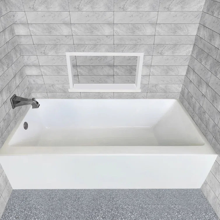 Whitehaus Collection 60" x 30" Alcove Soaking Bathtubs With Drain Hole Options