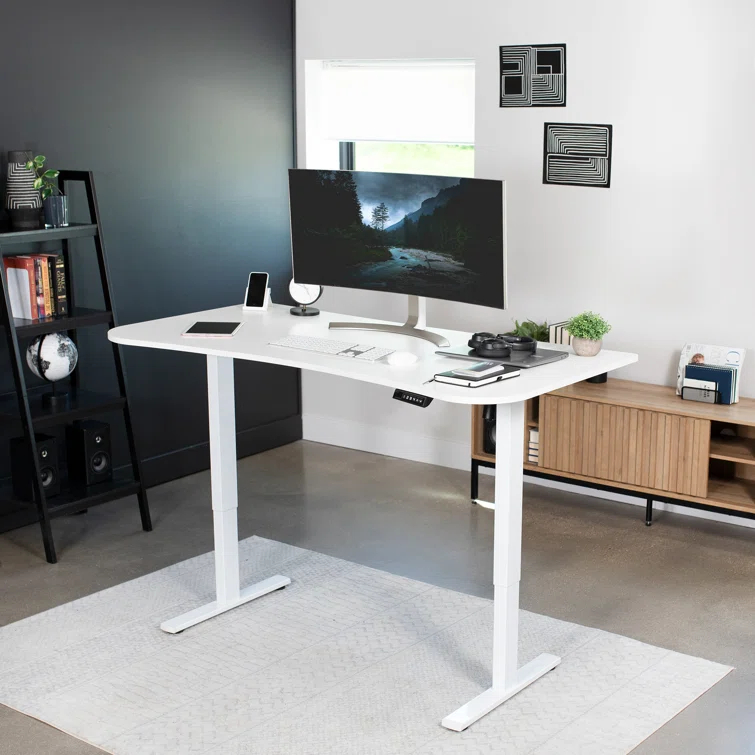 VIVO Single Motor Electric Desk with Push Button Memory Controller