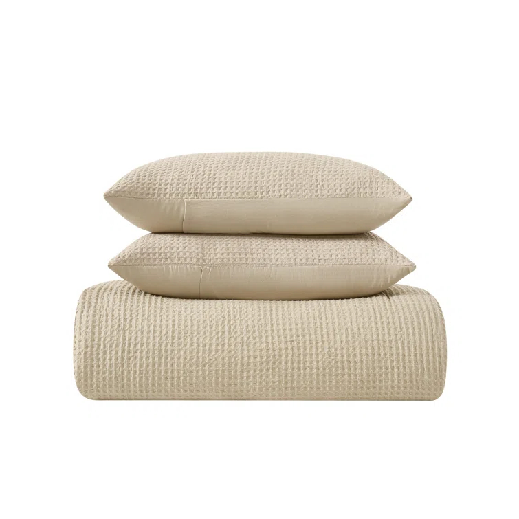 Truly Soft Textured Waffle Weave Comforter Set