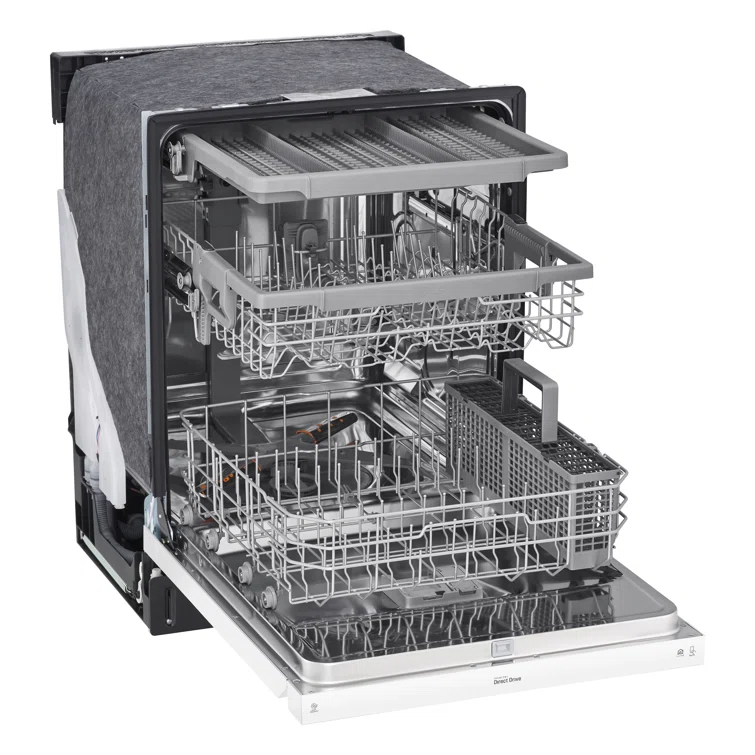 LG 24 in. PrintProof Stainless Steel Front Control Dishwasher with QuadWash, 3rd Rack & Dynamic Dry, 48 dBA
