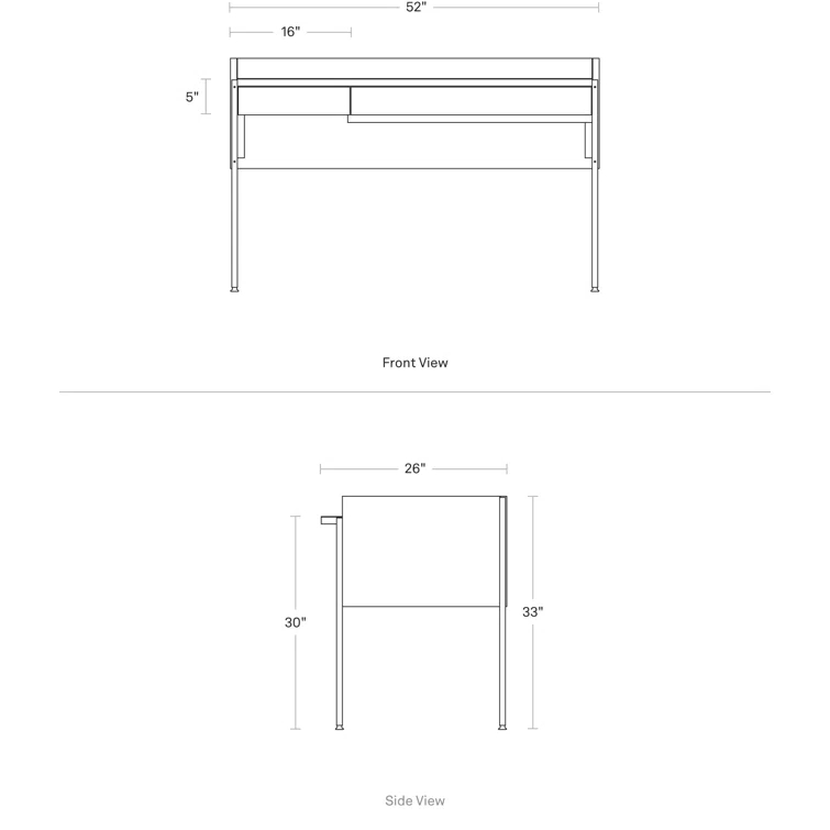 Tabloid Solid Wood Top Writing Desk
