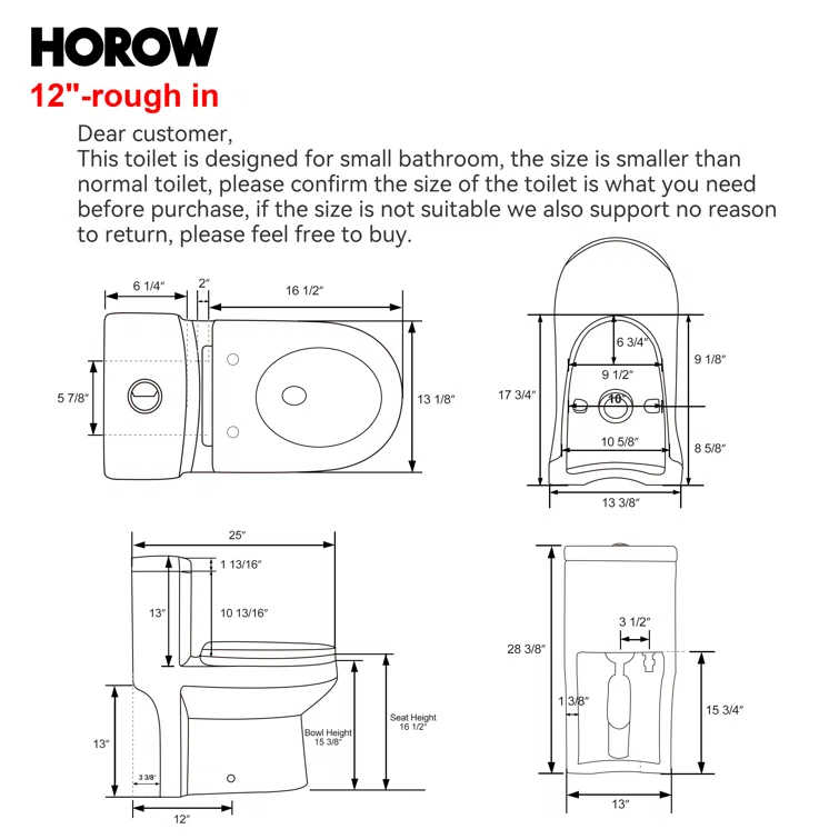 Nia Small Compact One-Piece Toilet, 1.28 GPF Round Dual-Flush Floor Mounted