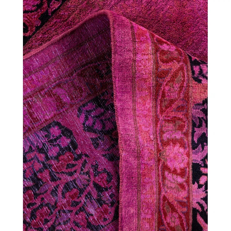 Fine Vibrance, One-of-a-Kind Hand-Knotted Area Rug - Pink, 9' 10" x 11' 6"
