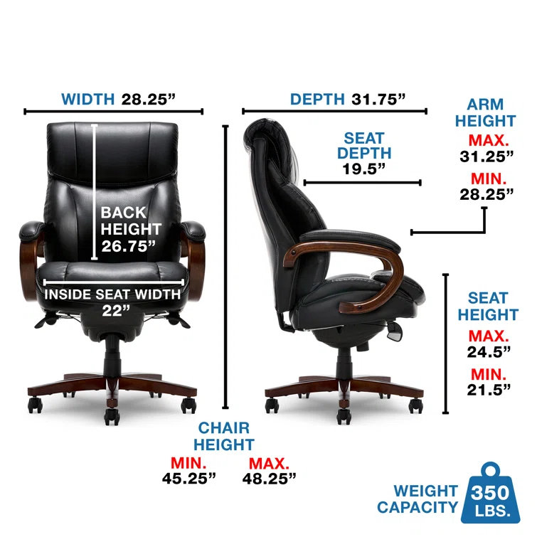 La-Z-Boy Trafford Big and Tall Executive Ergonomic Office Chair with AIR Lumbar Technology