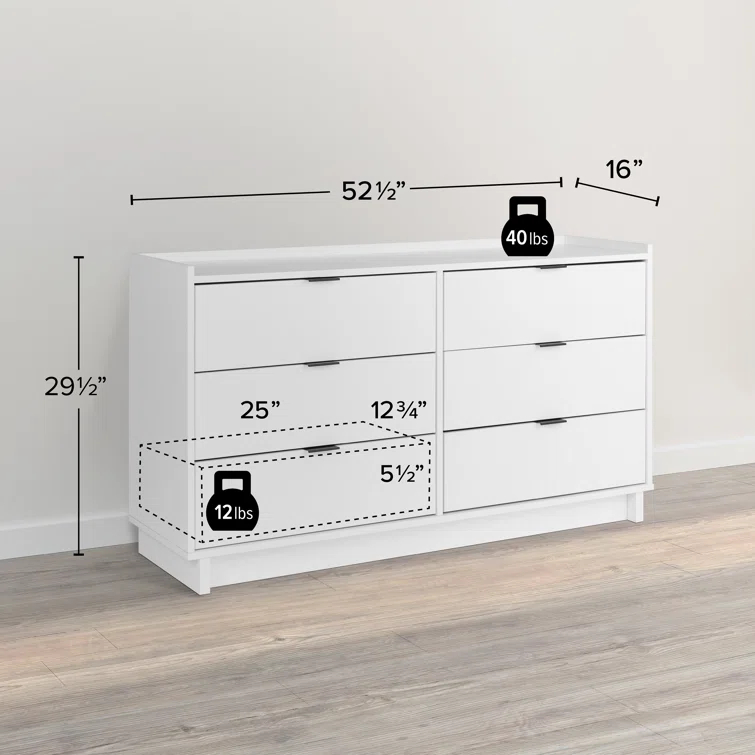 Chaunta 52.5'' W 6 - Drawer Dresser