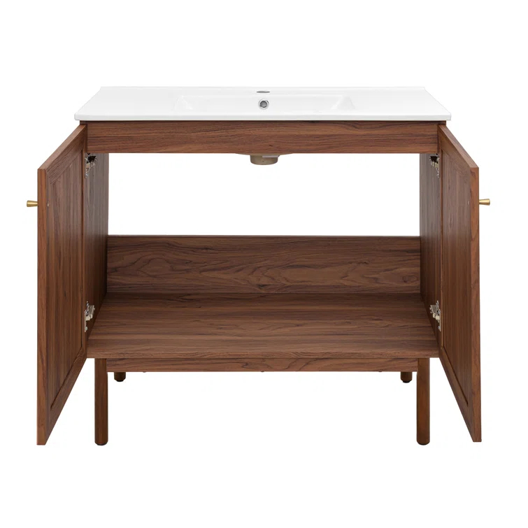 SM-BV663 Classe 36" Freestanding Bathroom Vanity in Golden Oak with Sink Top
