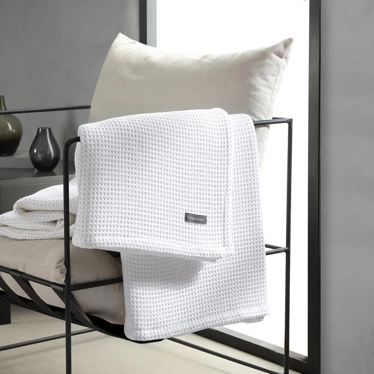 Vera Wang Waffleweave Cotton Blanket
