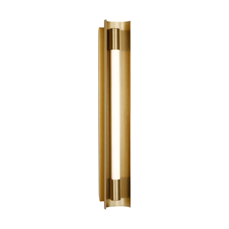 Burnished Brass Outdoor LED Wall Light with White Acrylic Diffuser