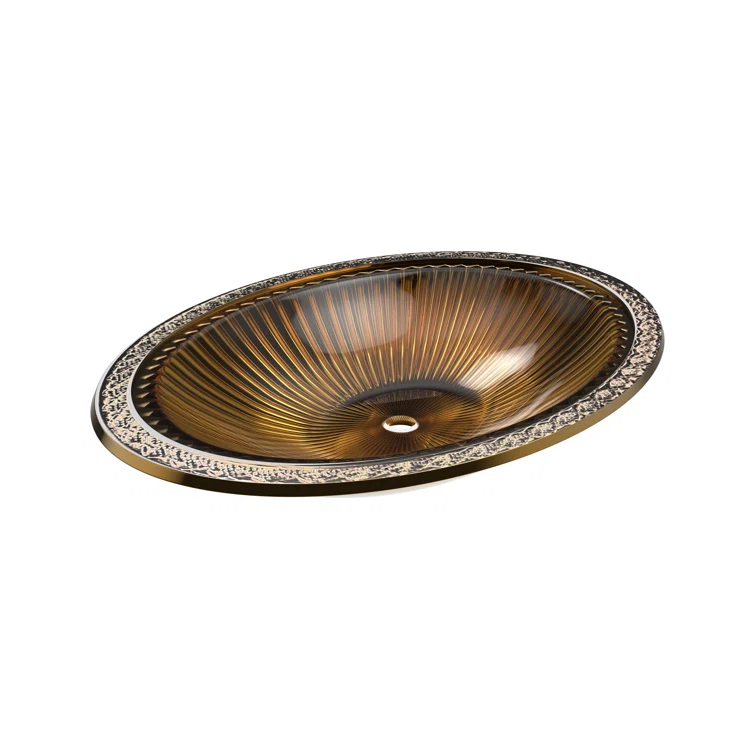 CastelloUSA CastelloUSA Olive 22" Tempered Glass Oval Bathroom Vessel Sink CB-VC-15-BG-22