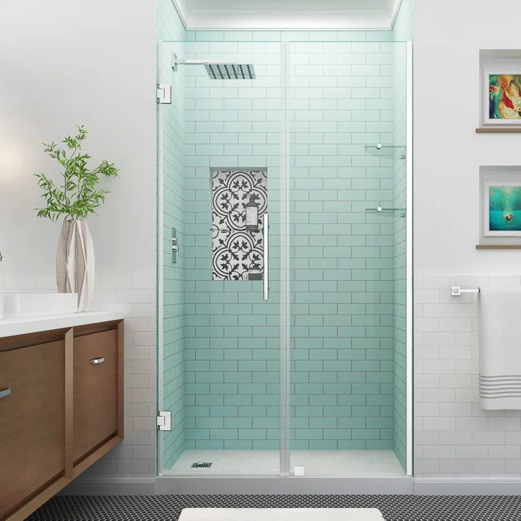 Belmore GS 47" x 72" Hinged Frameless Frosted Shower Door