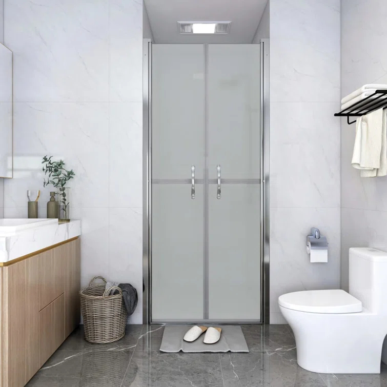VidaXL 148796 35.8'' - W x 74.8'' H Double Sliding Door Framed Shower Door with