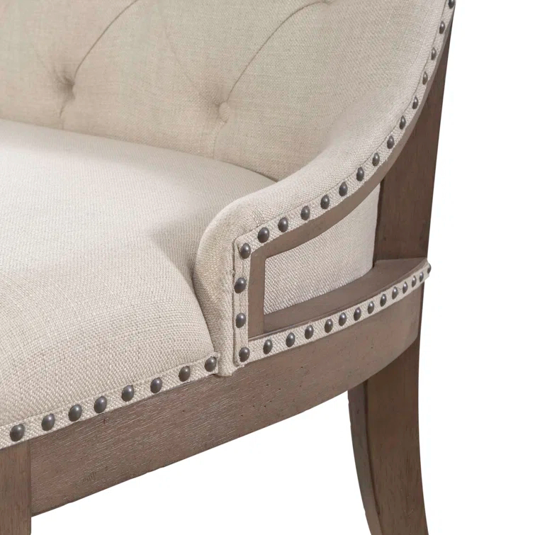 Americana Farmhouse Upholstered Shelter Dining Bench