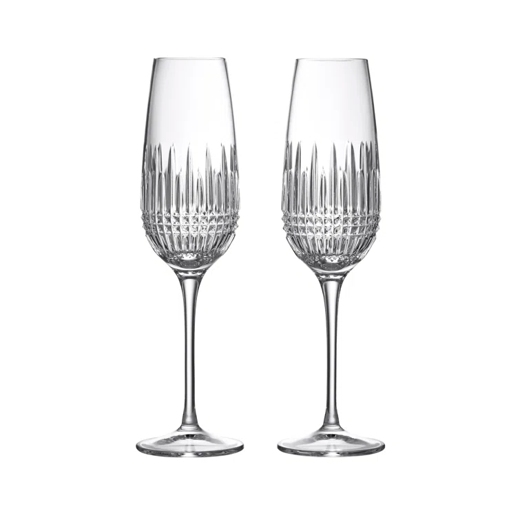 Waterford Lismore Diamond Essence Flute 10.5floz, Pair