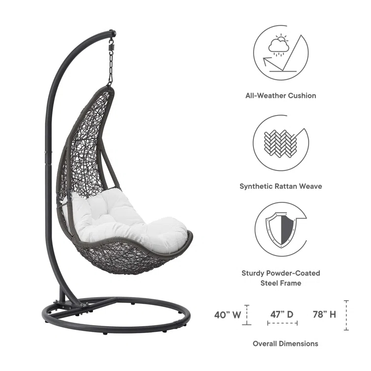 Modway Modway Abate Wicker Rattan Outdoor Patio Swing Chair