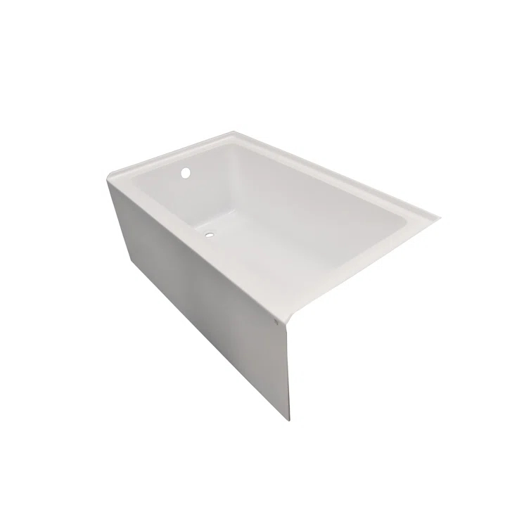 Alcove Soaking Skirt Bathtub with Overflow and Drain