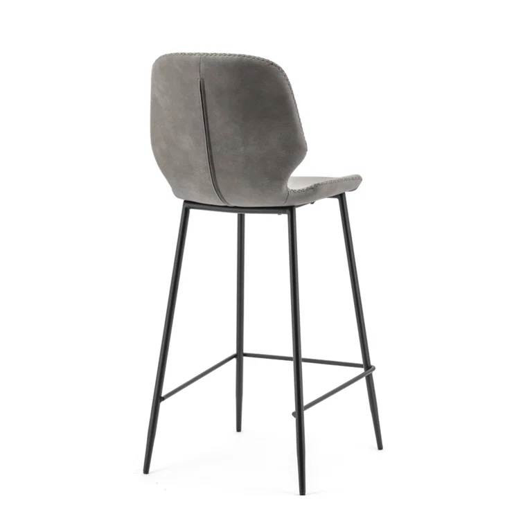 Seashell Upholstered Counter Stool with Metal Frame