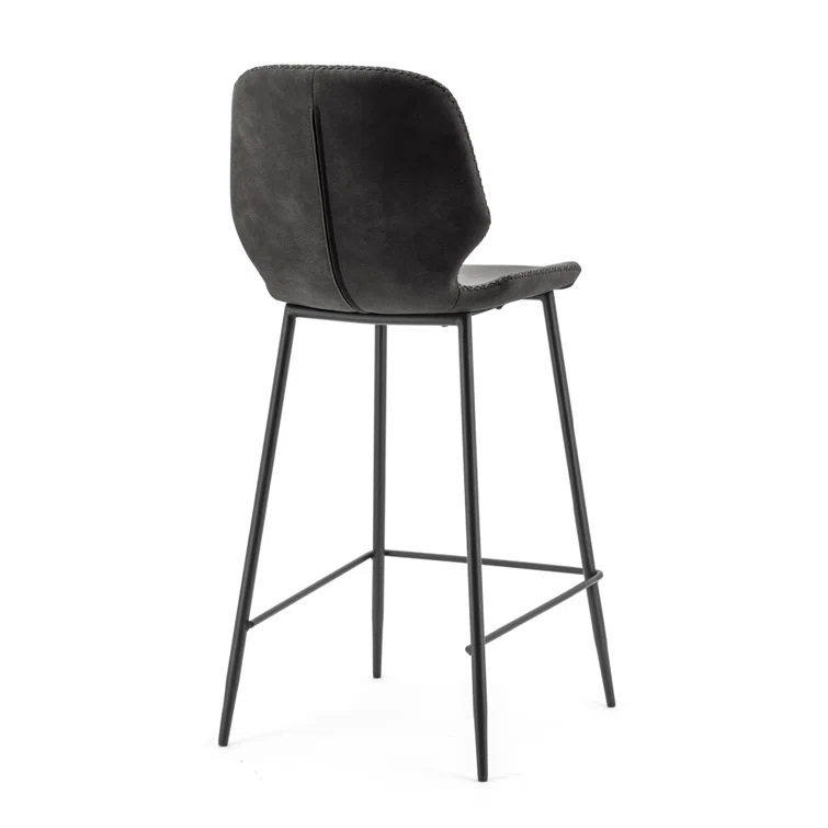 Seashell Upholstered Counter Stool with Metal Frame