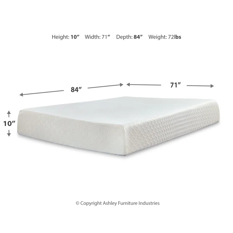 Signature Design by Ashley 10" Firm Memory Foam Mattress and Adjustable Base